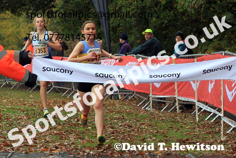 Womens Under-17s, 2022 National Cross Country Relays, Berry Hill Park, Mansfield.  Photo: David T. Hewitson/Sports for All Pics